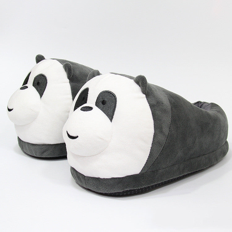 Polar bear plush slippers