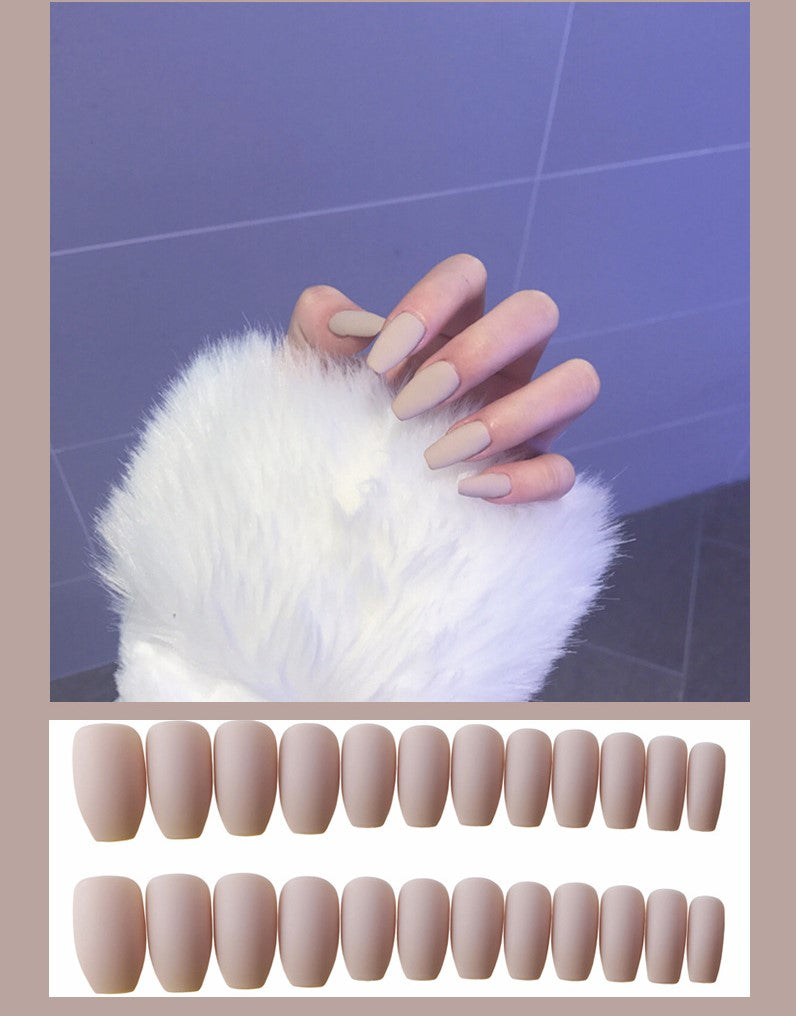 Frosted ballet fake nails