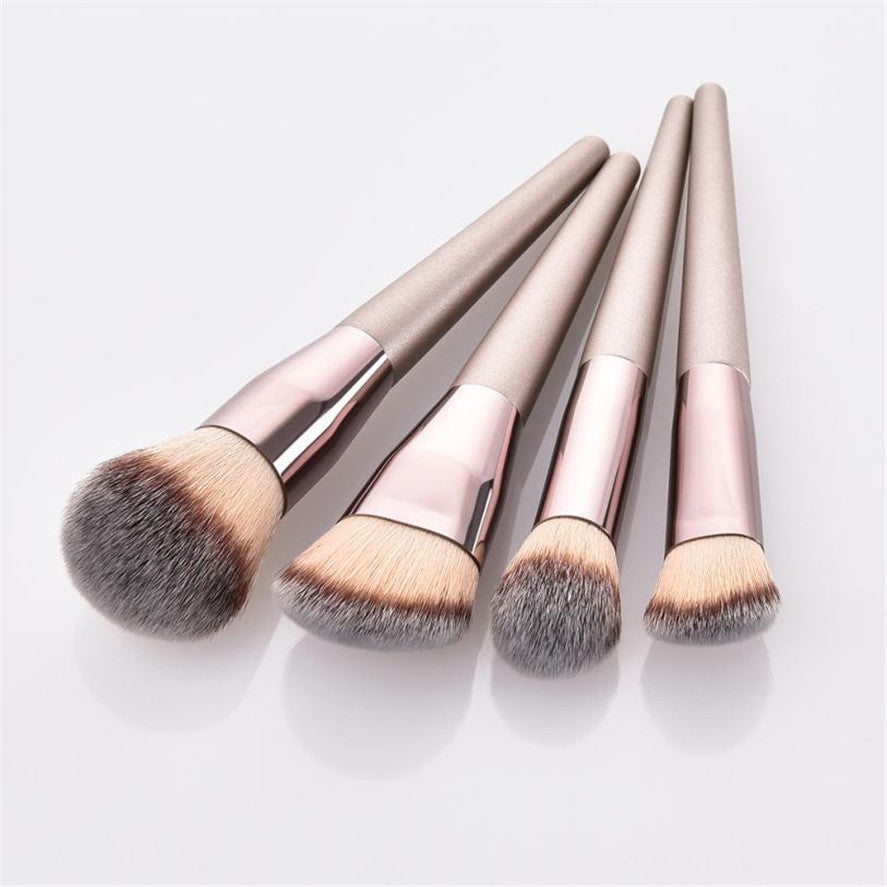 Wooden handle champagne gold makeup brush foundation brush beauty makeup kit