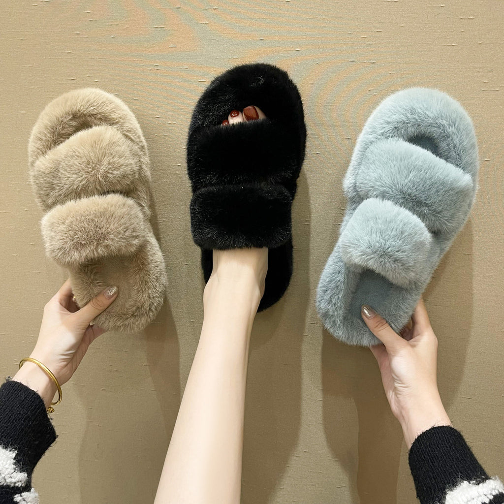 Fuzzy Slippers Women House Shoes Fluffy Bedroom Slippers
