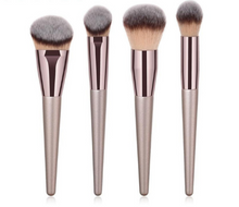 Load image into Gallery viewer, Wooden handle champagne gold makeup brush foundation brush beauty makeup kit