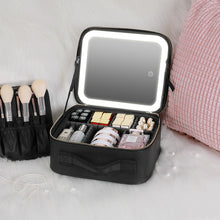 Load image into Gallery viewer, Smart LED Cosmetic Case With Mirror Cosmetic Bag Large Capacity Fashion Portable Storage Bag Travel Makeup Bags
