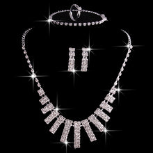 Load image into Gallery viewer, Hao Yue jewelry set, foreign trade explosion jewelry, bridal jewelry four sets, wedding match crystal jewelry set