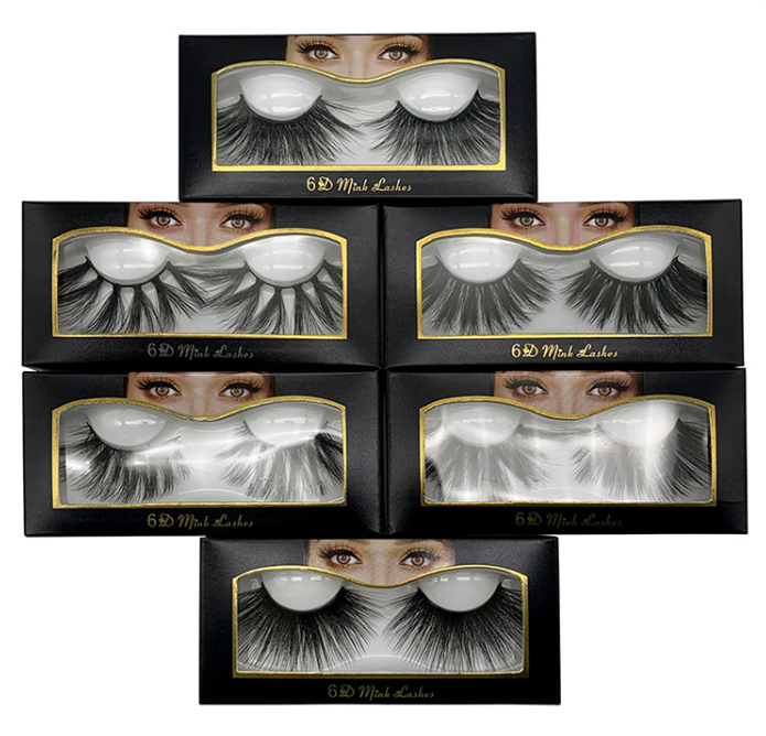 Nethong 25mm mink false eye lashes 6D three-dimensional messy cross-eye lashes Europe and the United States cross-border for eye lashes
