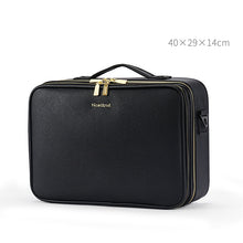 Load image into Gallery viewer, Large Capacity Leather Cosmetic Bag Portable Makeup Artist Makeup Storage Bag