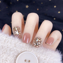 Load image into Gallery viewer, Champagne Gold Full Diamond Manicure Patches Wearing Fake Nails Finished