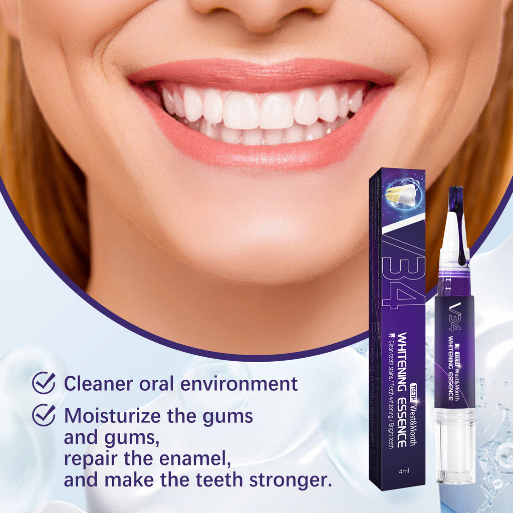 Purple Plastic Tooth Cleaning Pen Beautiful Tooth Teeth Cleaning Yellow Teeth