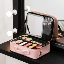 Load image into Gallery viewer, Portable LED Makeup Storage Bag With Mirror