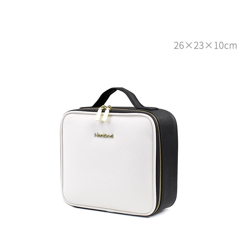 Large Capacity Leather Cosmetic Bag Portable Makeup Artist Makeup Storage Bag