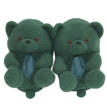 Load image into Gallery viewer, Teddy Bear Cat Plush Slippers Women&#39;s Home Indoor Cotton Shoes