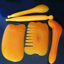Load image into Gallery viewer, Beeswax Head Scraping Comb Gua Sha Scraping Board Meridian Facial Beauty Tendon Stick