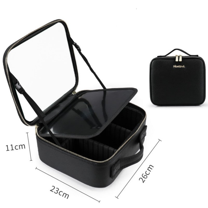 Smart LED Cosmetic Case With Mirror Cosmetic Bag Large Capacity Fashion Portable Storage Bag Travel Makeup Bags
