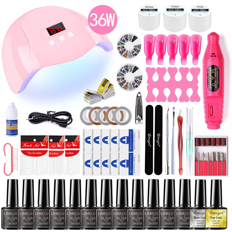 Poly nail Gel Kit With 54W UV Lamp