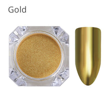 Load image into Gallery viewer, Mirror Nail Art Pigment Powder Nail Glitters Metallic Color Nail Art UV Gel Polishing Rose Gold Silver Decoration