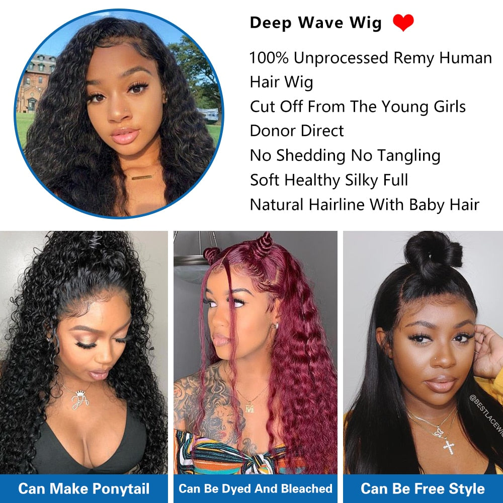 Deep Wave Frontal Wig