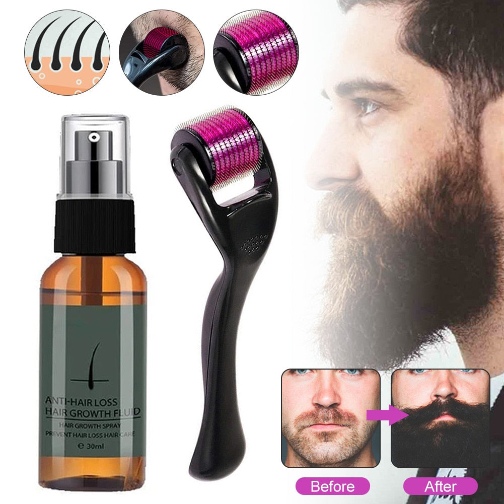 Beard Oil With Roller Set